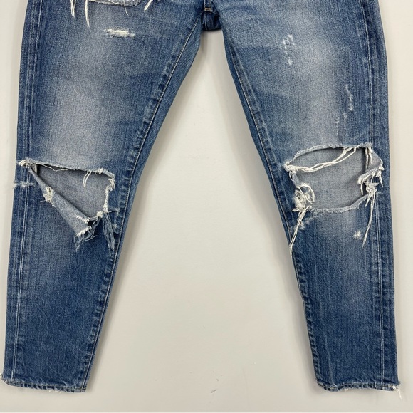 Moussy Vintage Ideal Tapered Jeans in Blue Size 25 Distressed Japanese Denim - Picture 10 of 16